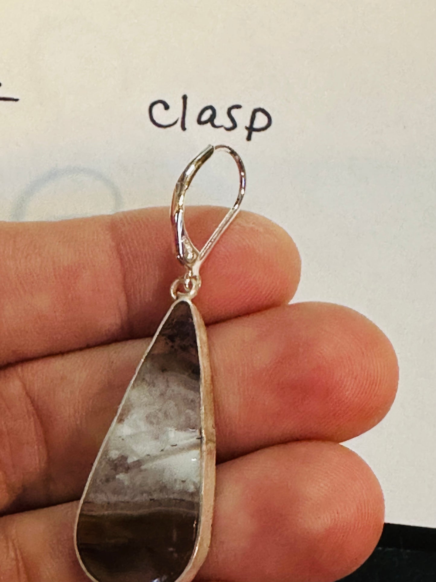 Yellowstone River Agate Earrings, Hand Made to Order, sterling silver