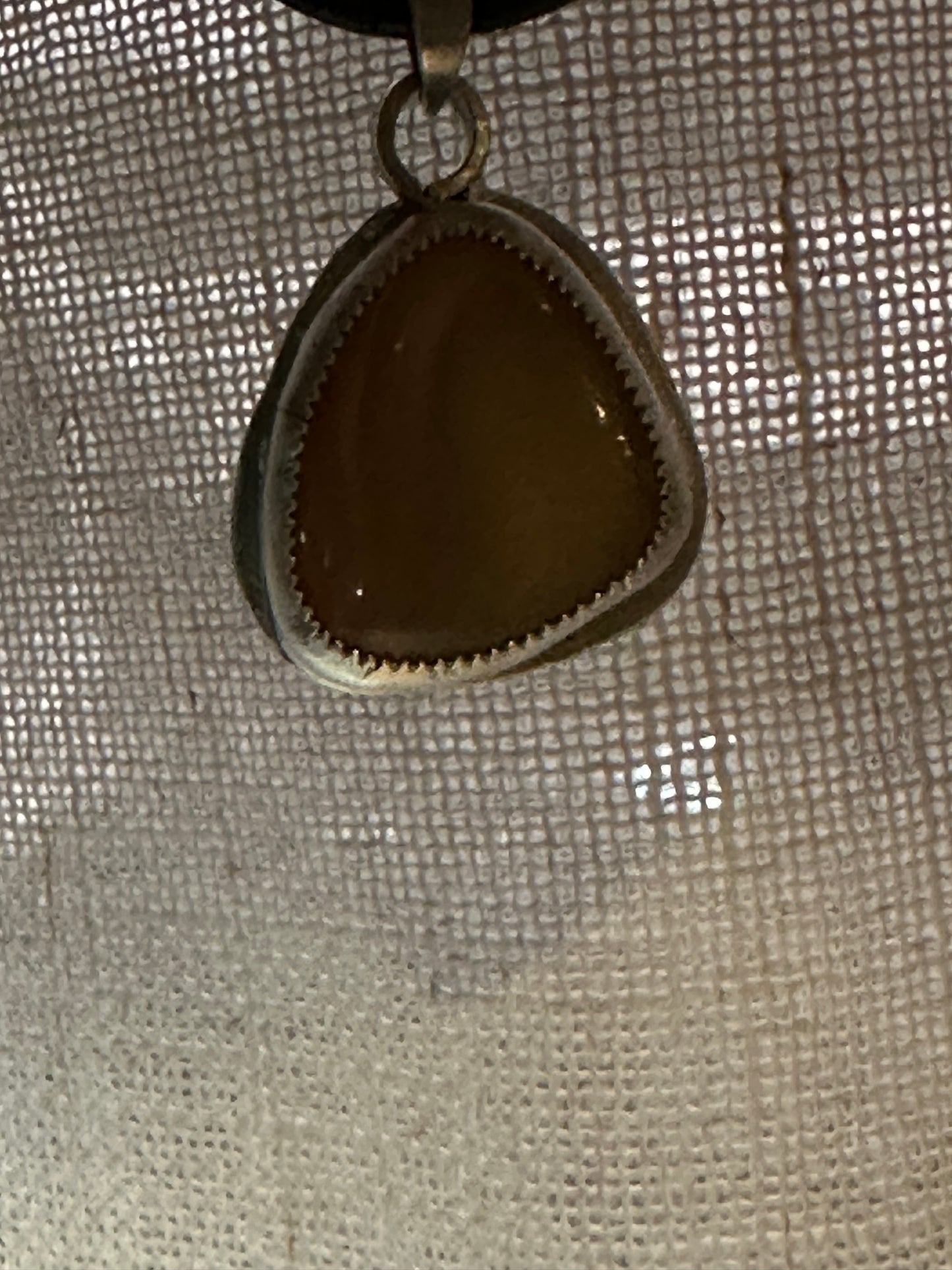 Multi-colored Striped Yellowstone River Agate Pendant, hand made, sterling silver