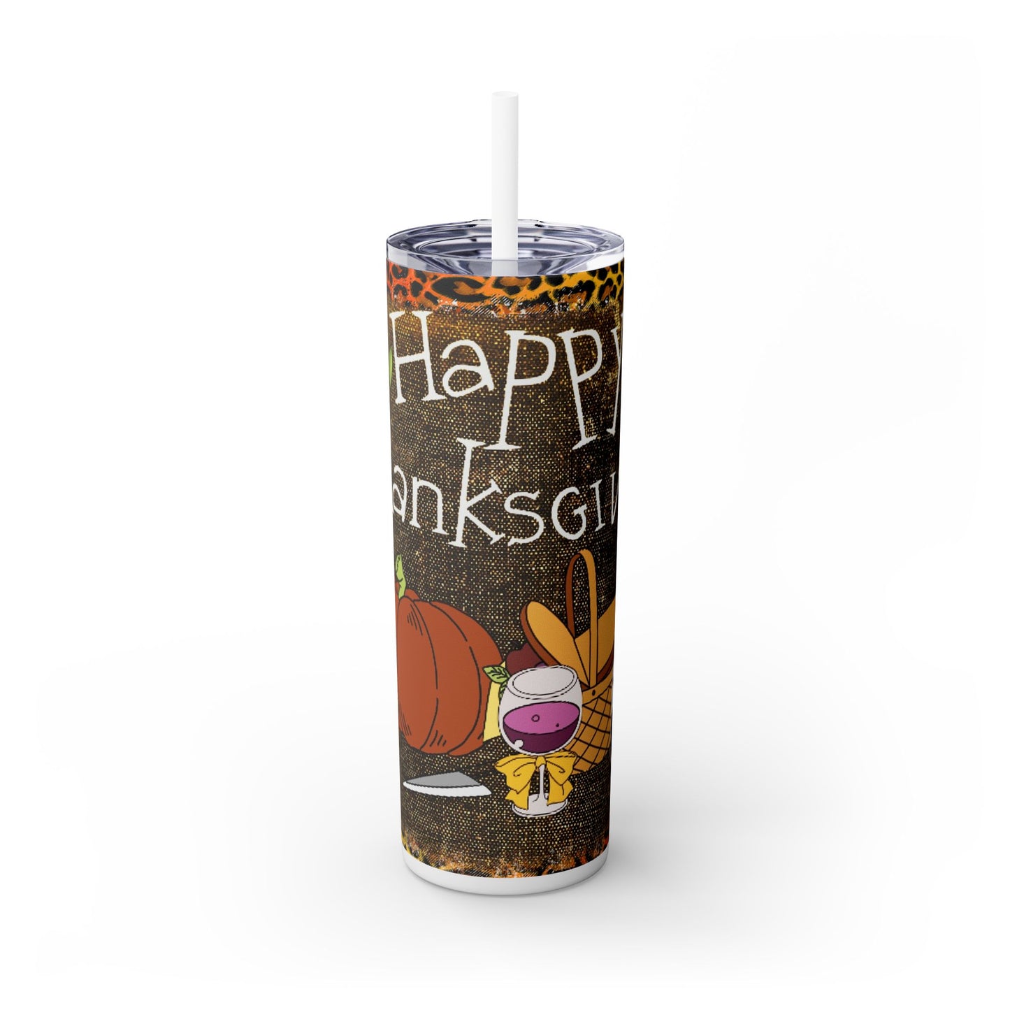 Thanksgiving | Skinny Tumbler with Straw, 20oz