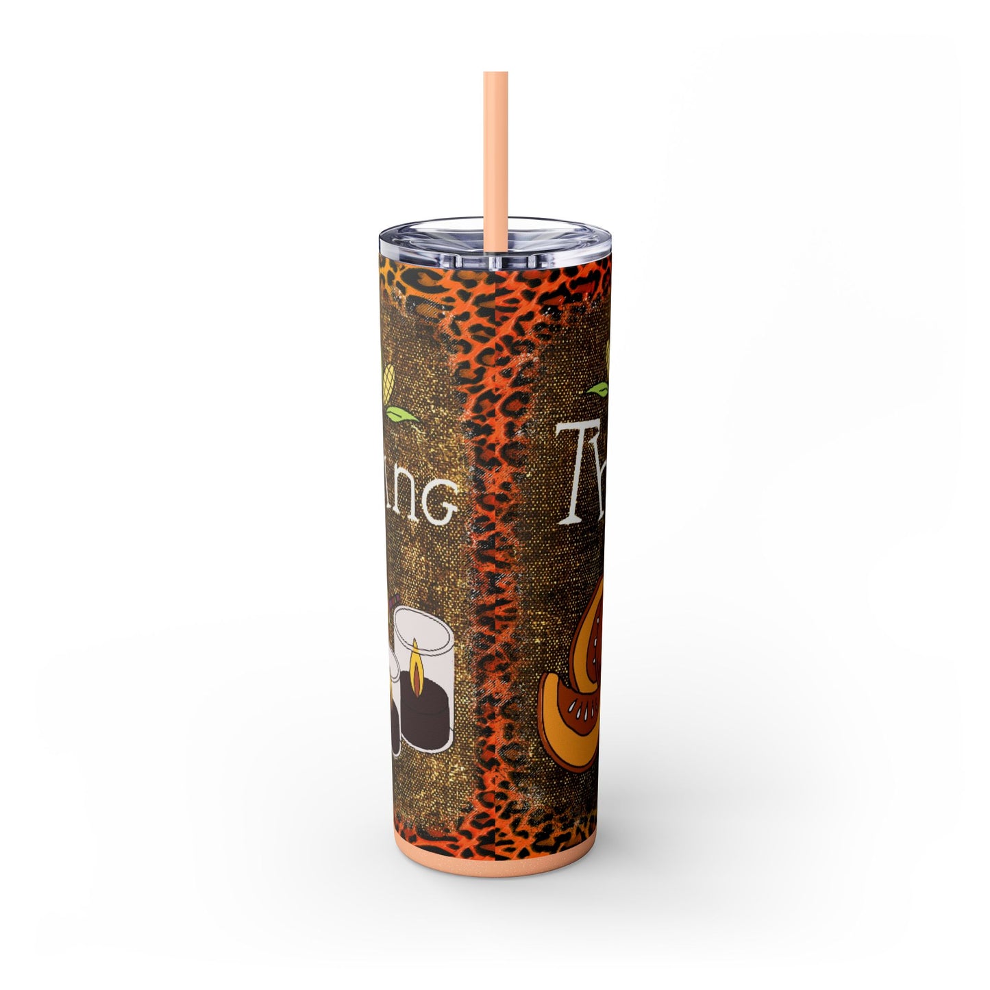 Thanksgiving | Skinny Tumbler with Straw, 20oz