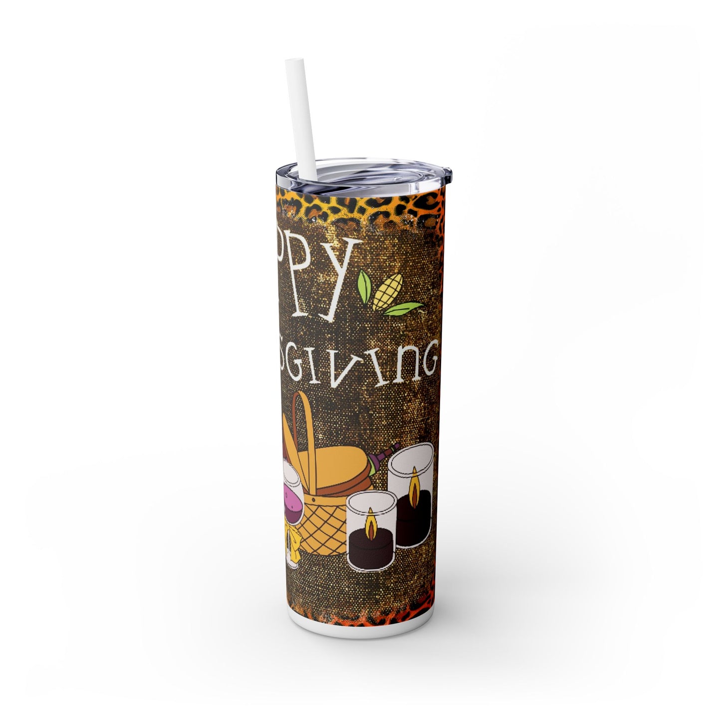 Thanksgiving | Skinny Tumbler with Straw, 20oz