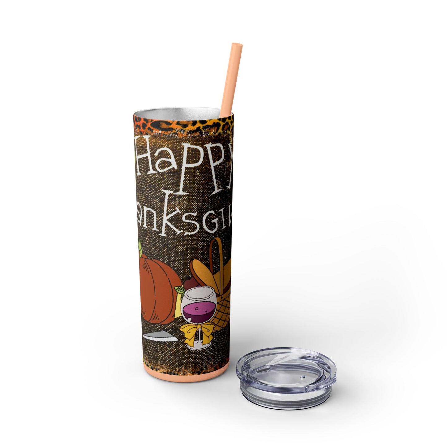 Thanksgiving | Skinny Tumbler with Straw, 20oz