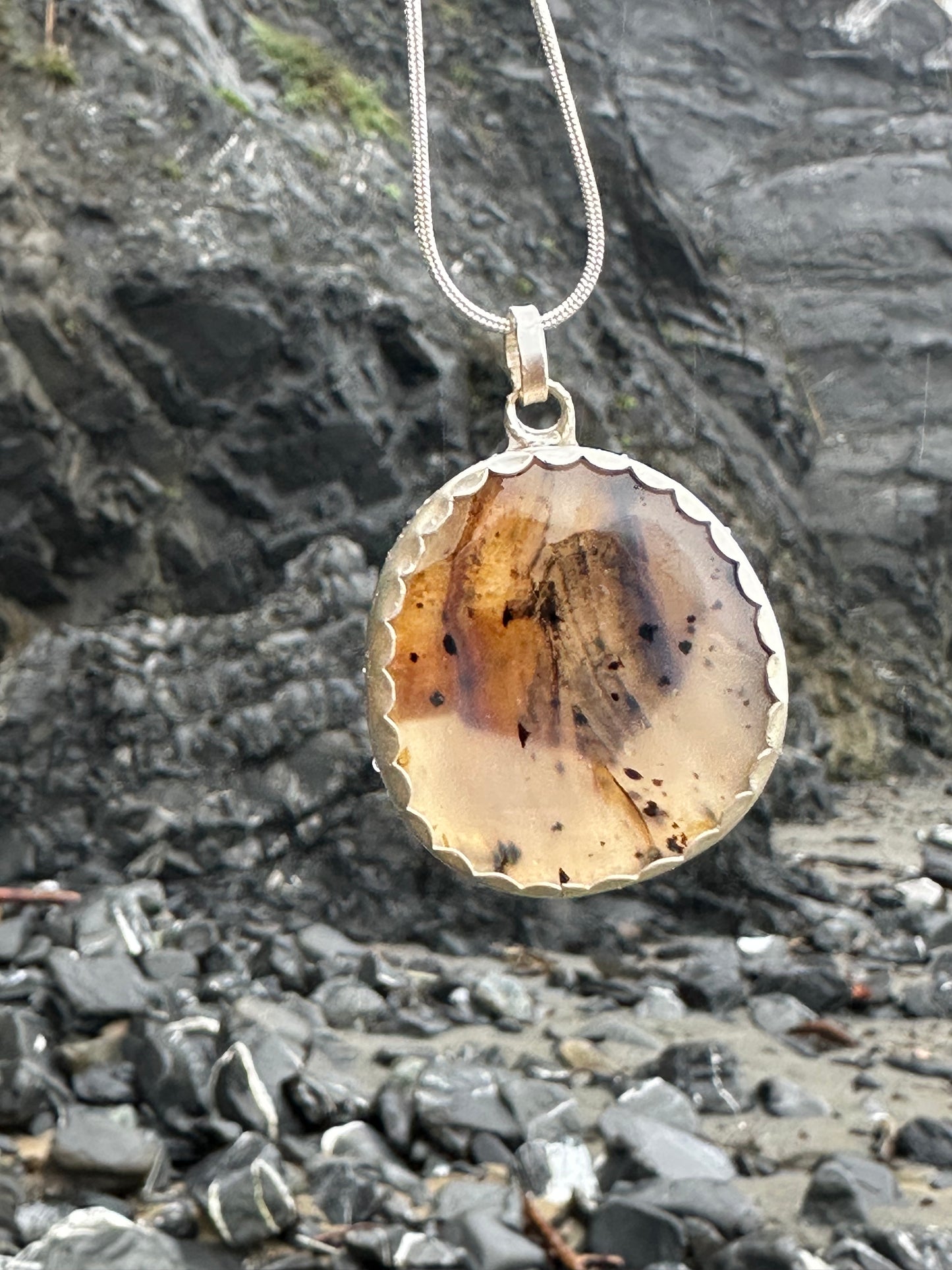 Multi-colored Yellowstone River Agate Pendant