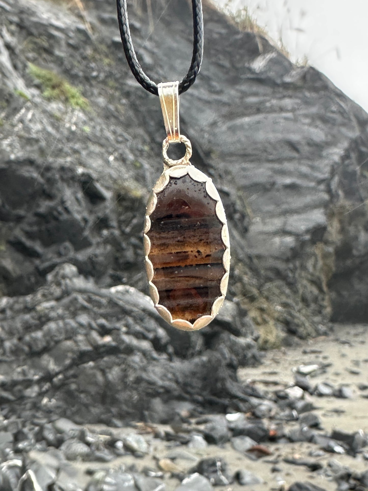 Multi-colored Yellowstone River Agate Pendant
