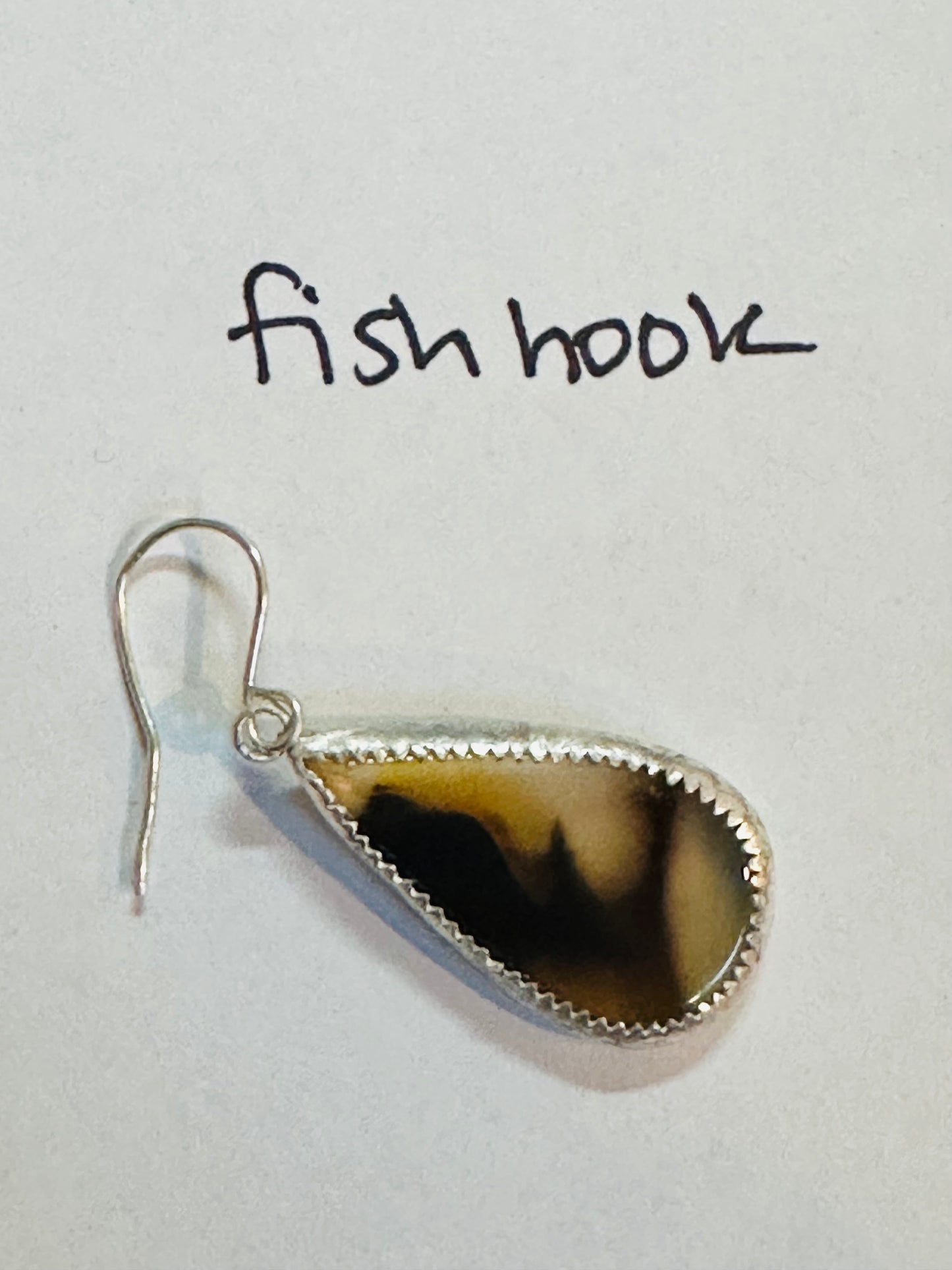 Yellowstone River Agate Earrings, Hand Made to Order, sterling silver