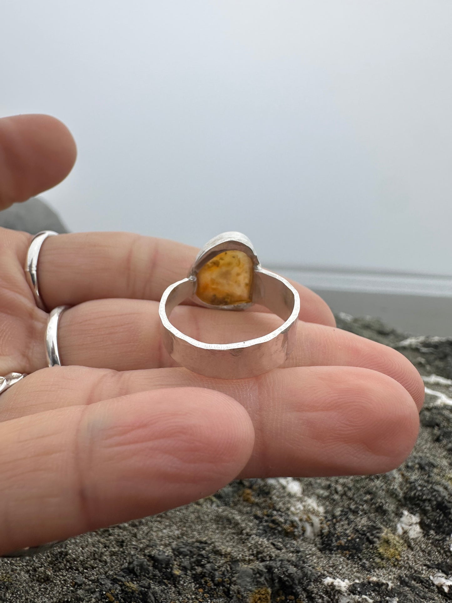 Druzy Yellow Yellowstone River Agate cabochon, size 9