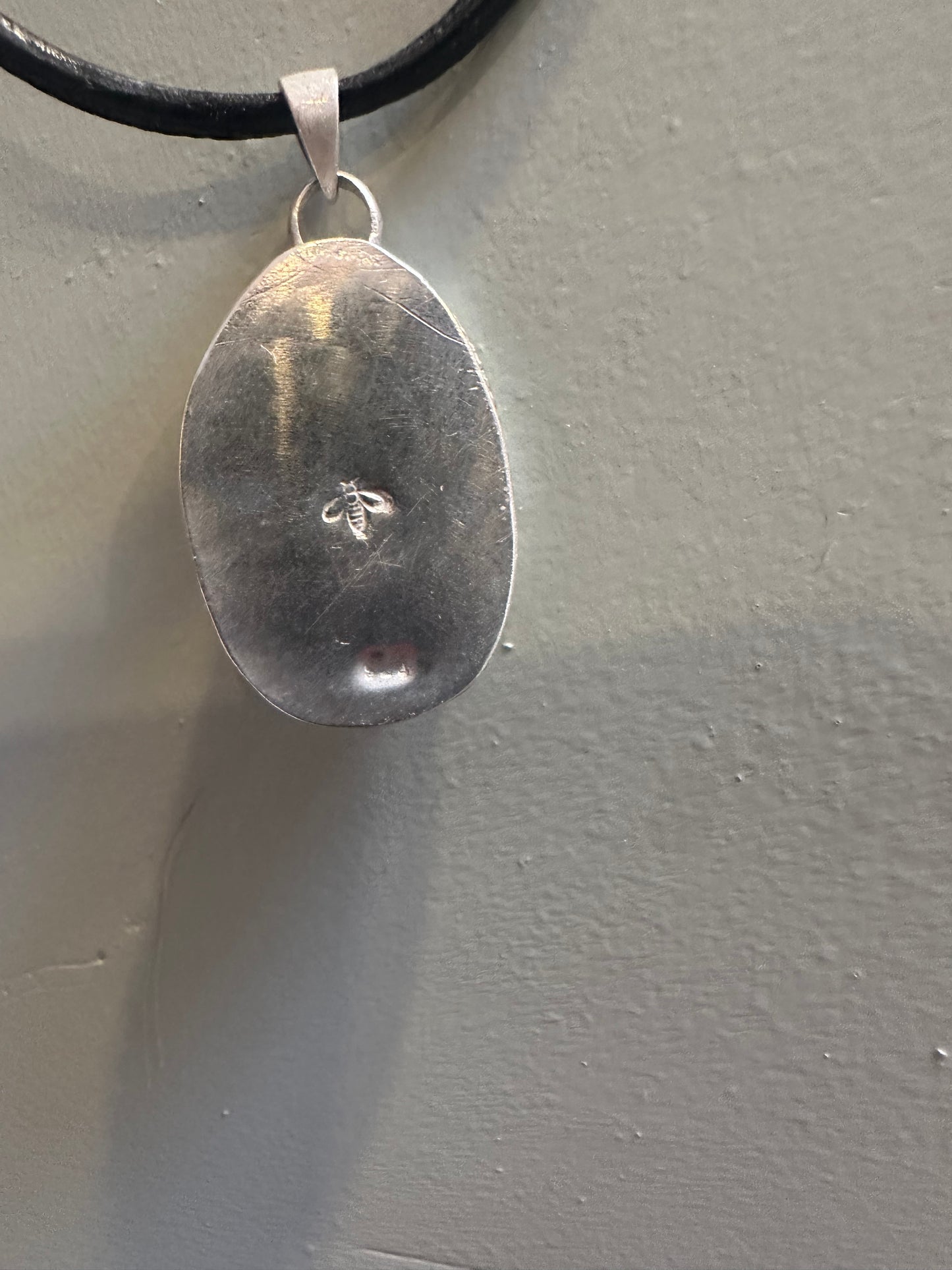 Boho Citrine Pendant, hand made, sterling silver