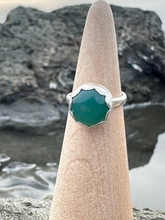 Green Chalcedony Cabochon, size 4.5