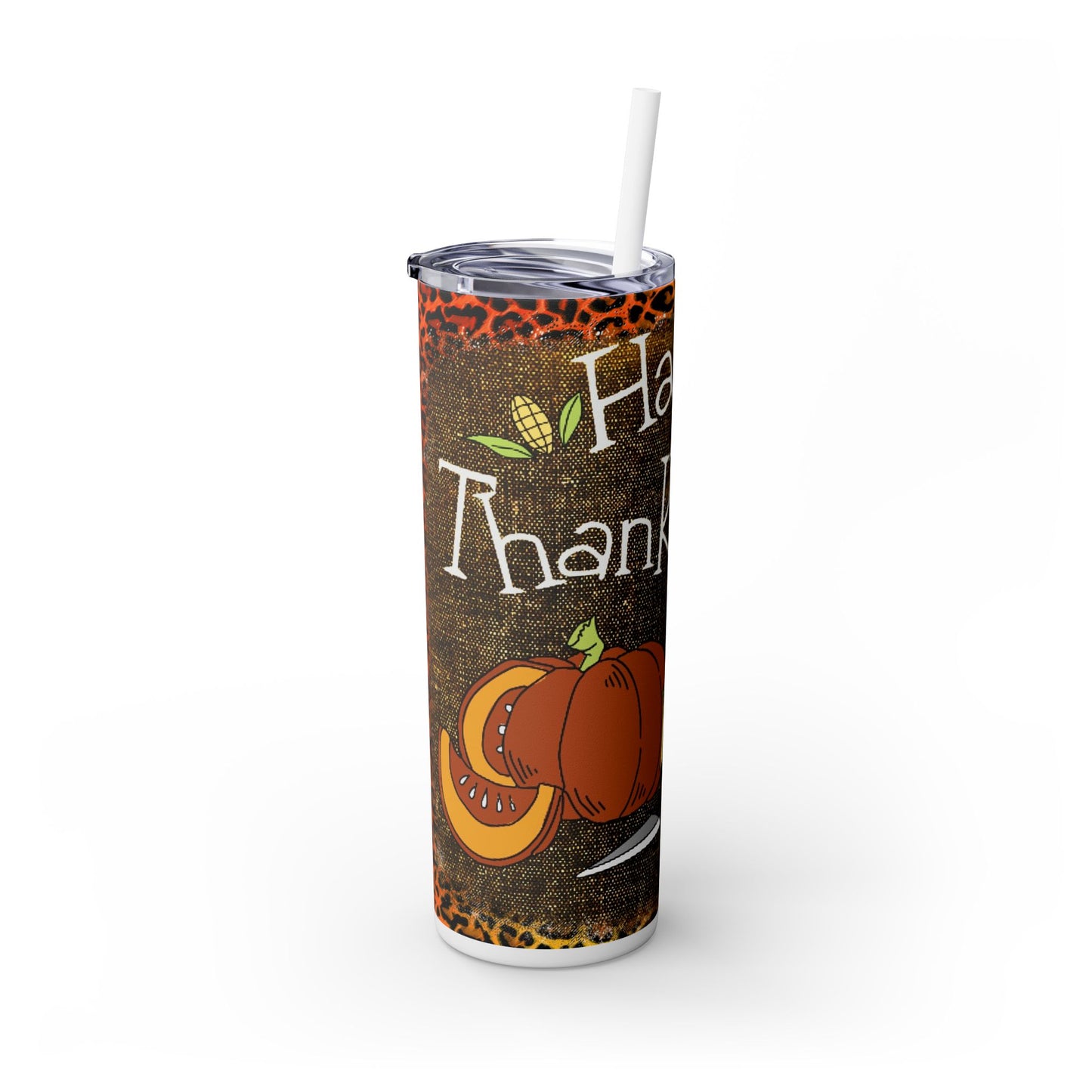 Thanksgiving | Skinny Tumbler with Straw, 20oz