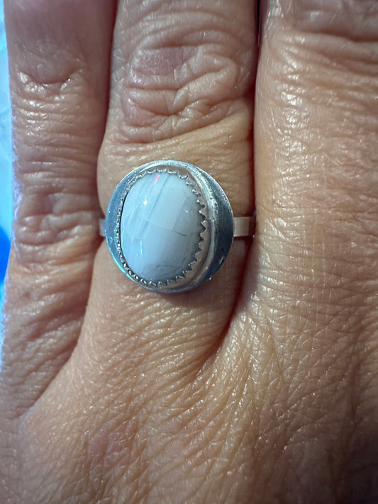 Beautiful Boho Spencer Idaho Opal ring, size 6.5, hand made, sterling silver