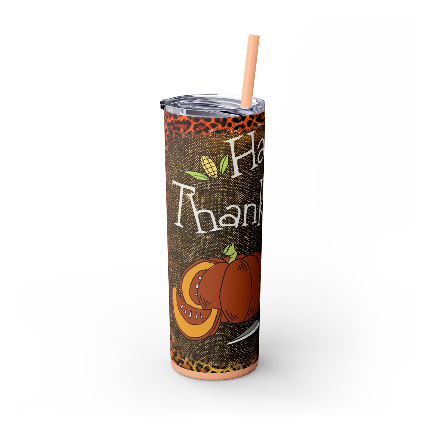 Thanksgiving | Skinny Tumbler with Straw, 20oz