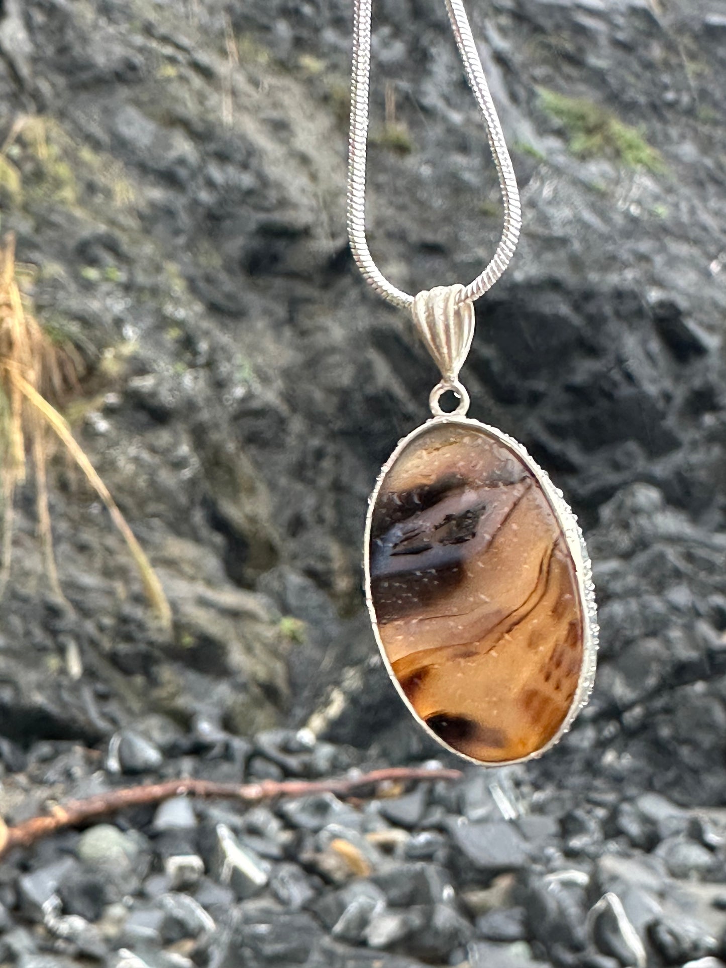 Multi-colored Yellowstone River Agate Pendant
