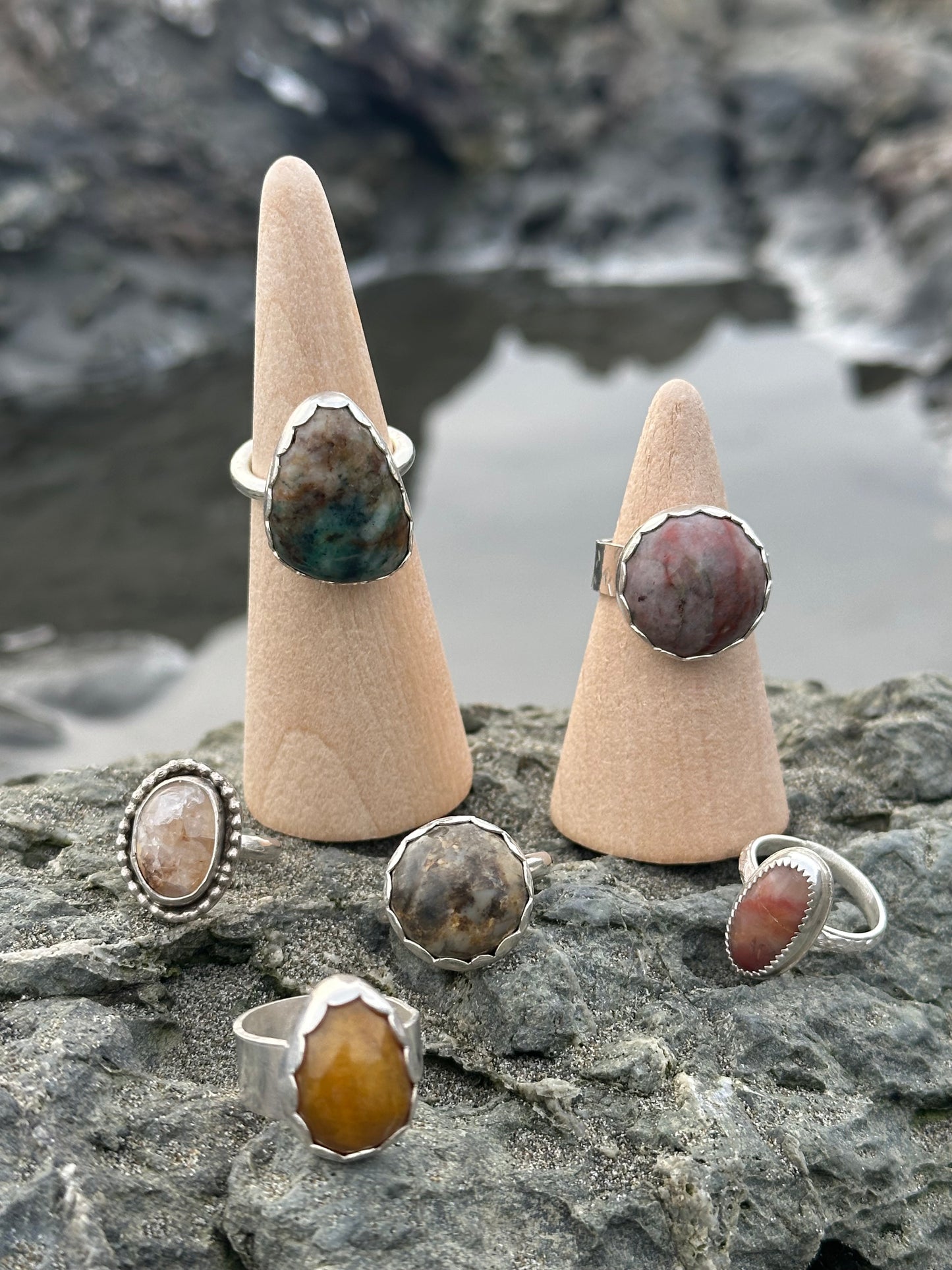 NorCal River chalcedony with natural iron and manganese, size 8