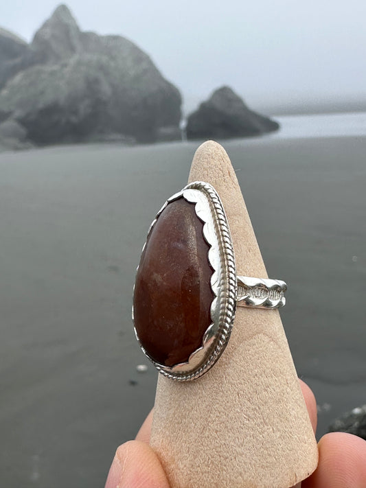 Fun Boho Amber Chalcedony, Size 8