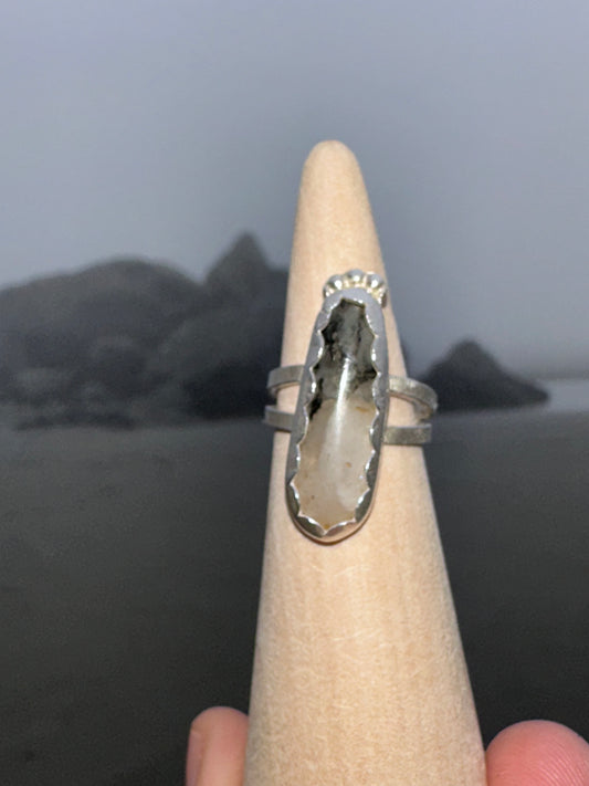 Boho Multi-colored Quartz with split band, size 6.5