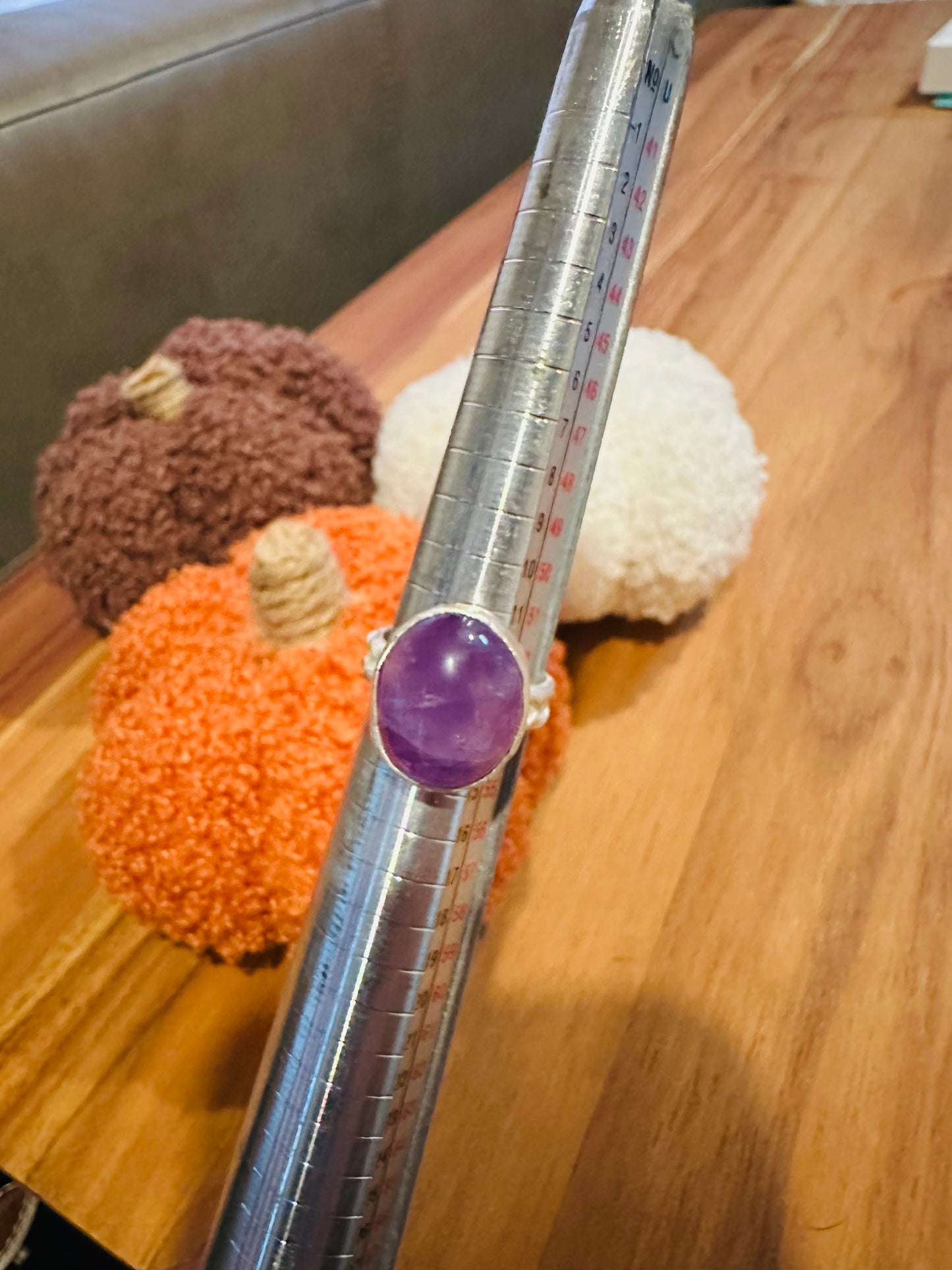 Fun Amethyst Ring, size 6.5, hand made, sterling silver