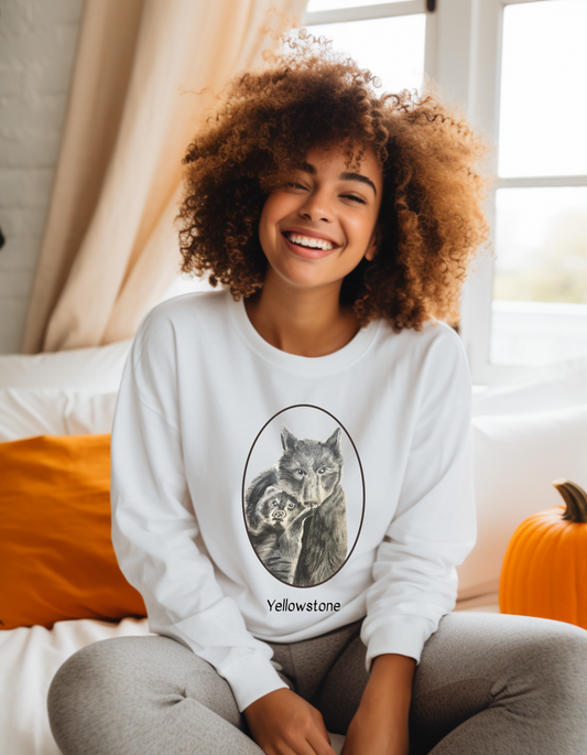 Mama and Baby Bear | Yellowstone| V. Slack Art | Unisex Heavy Blend™ Crewneck Sweatshirt