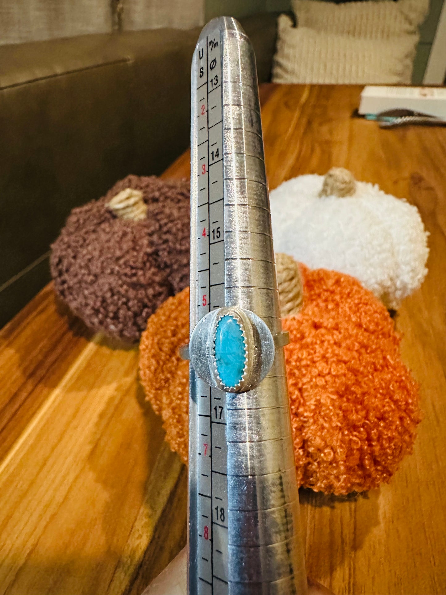 Small Boho Turquoise ring , size 5.5, hand made, sterling silver