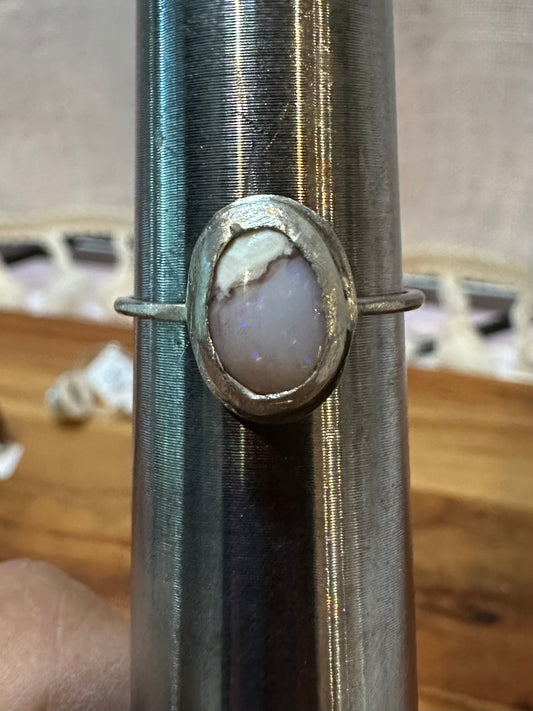 Idaho Opal ring, size 8, hand made, sterling silver