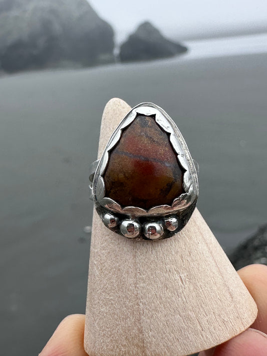 Boho Multi-colored John Day River Agate, size 6.5