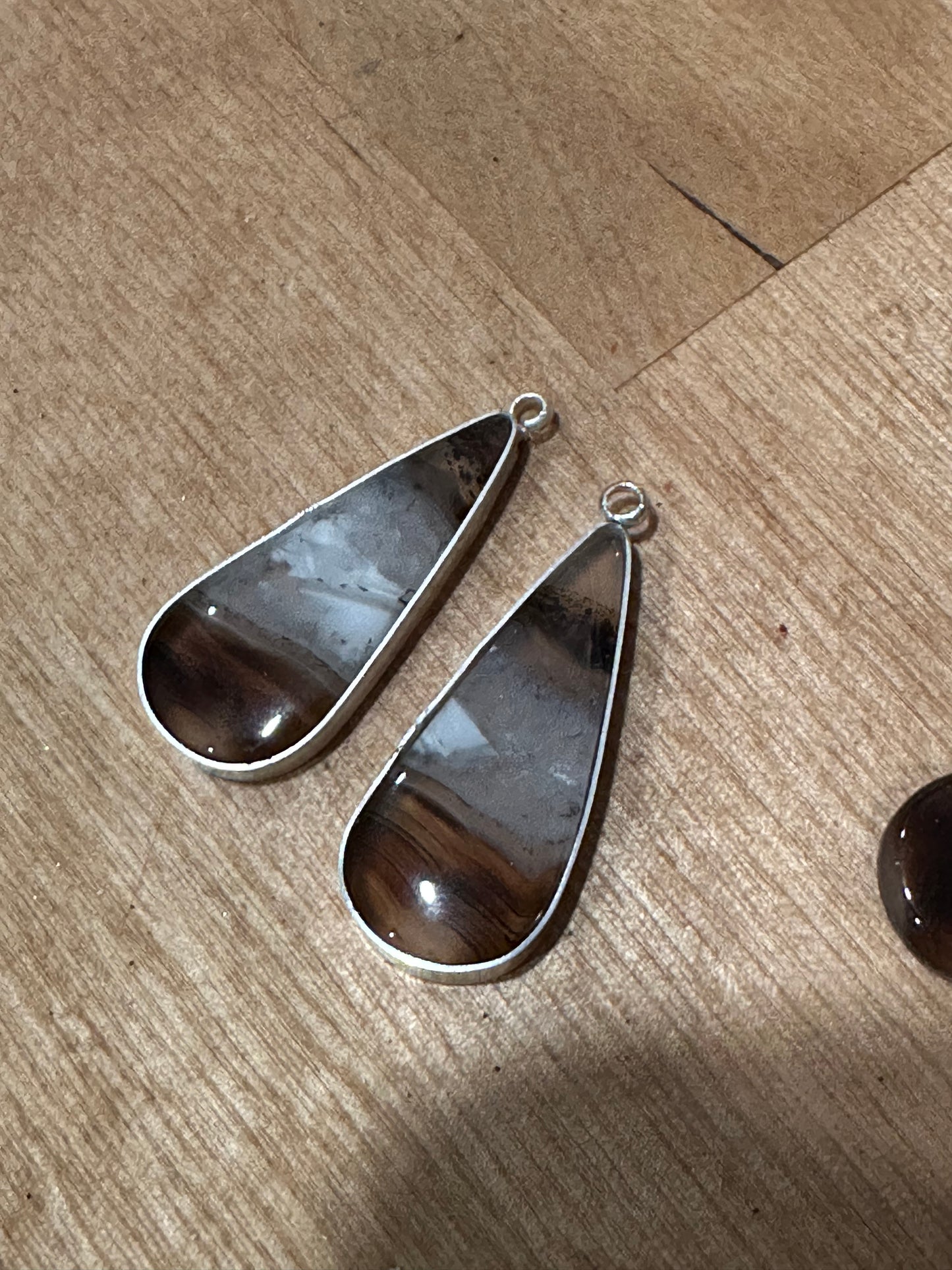 Yellowstone River Agate Earrings, Hand Made to Order, sterling silver