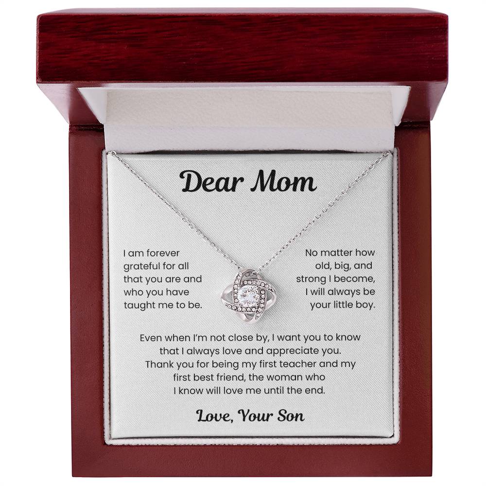 To My Loving Mom, from Son | Love Knot Necklace | WB