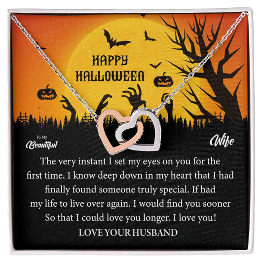 To My Beautiful Wife | Halloween | Interlocking Hearts necklace