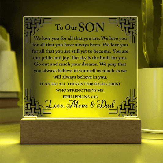 To Our Son | Printed Square Acrylic Plaque