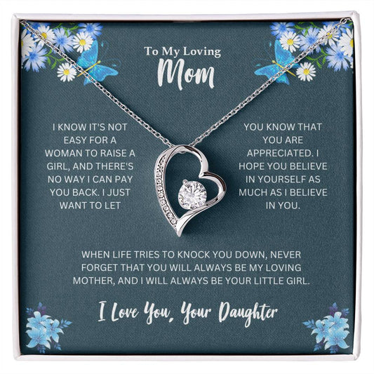 To My Loving Mom  | I Love You - Forever Love Necklace