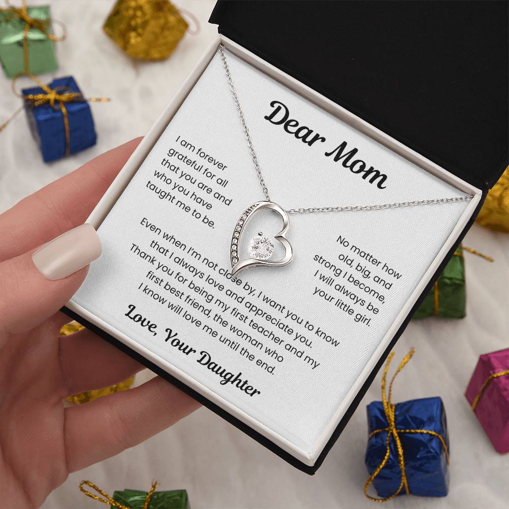 To My Loving Mom, from Daughter| Forever Love Necklace | WB