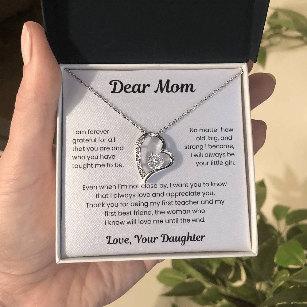 To My Loving Mom, from Daughter| Forever Love Necklace | WB