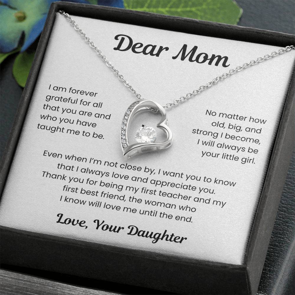 To My Loving Mom, from Daughter| Forever Love Necklace | WB