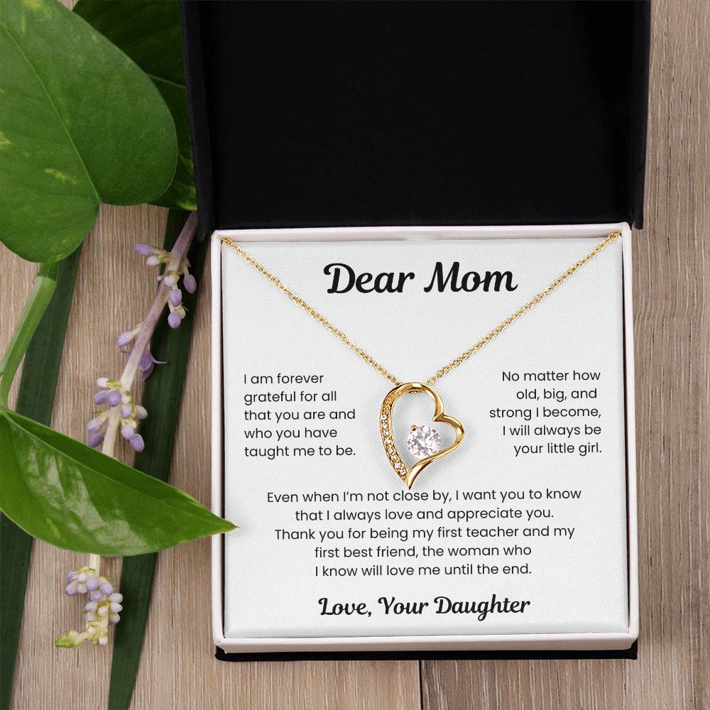 To My Loving Mom, from Daughter| Forever Love Necklace | WB