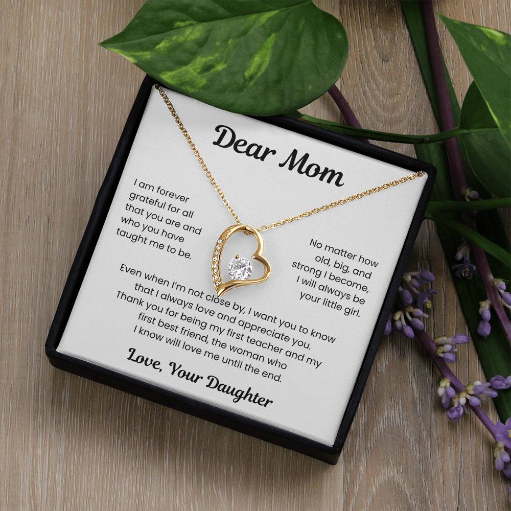 To My Loving Mom, from Daughter| Forever Love Necklace | WB