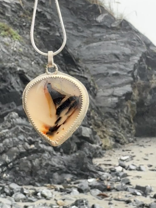 Multi-colored Yellowstone River Agate Pendant